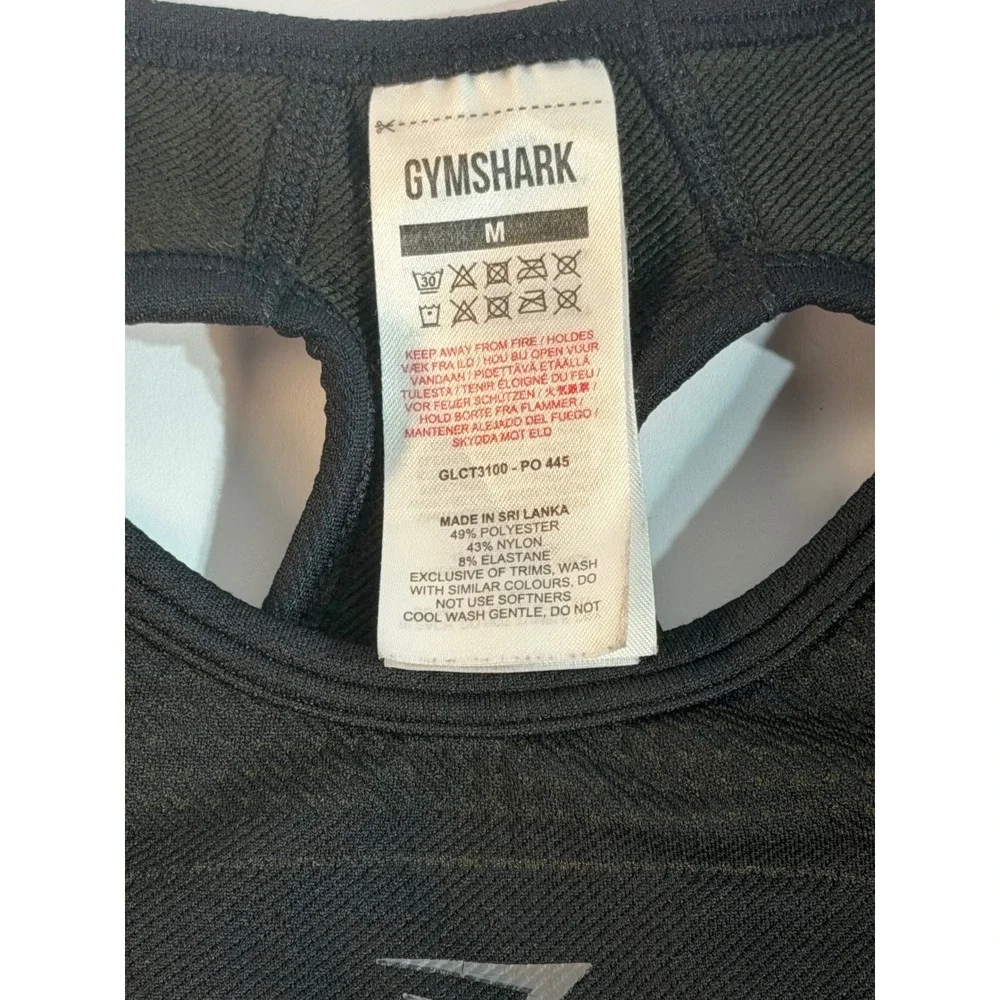 Gymshark Vital Seamless 2.0 Short Sleeve Crop Top Black GLCT3100 Medium